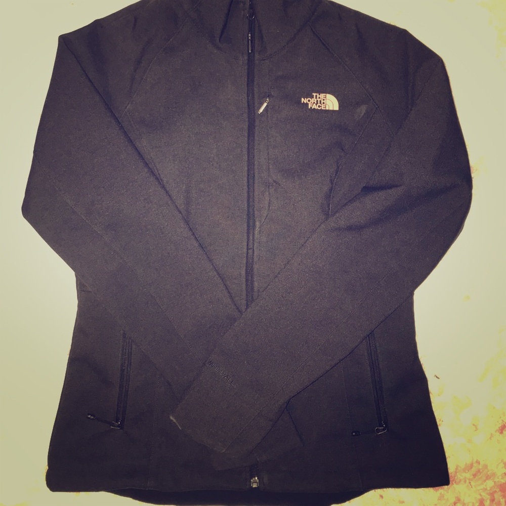 The North Face apex jacket with peach logo